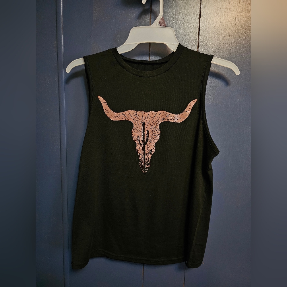 Cattle Head Graphic Print Tank Top